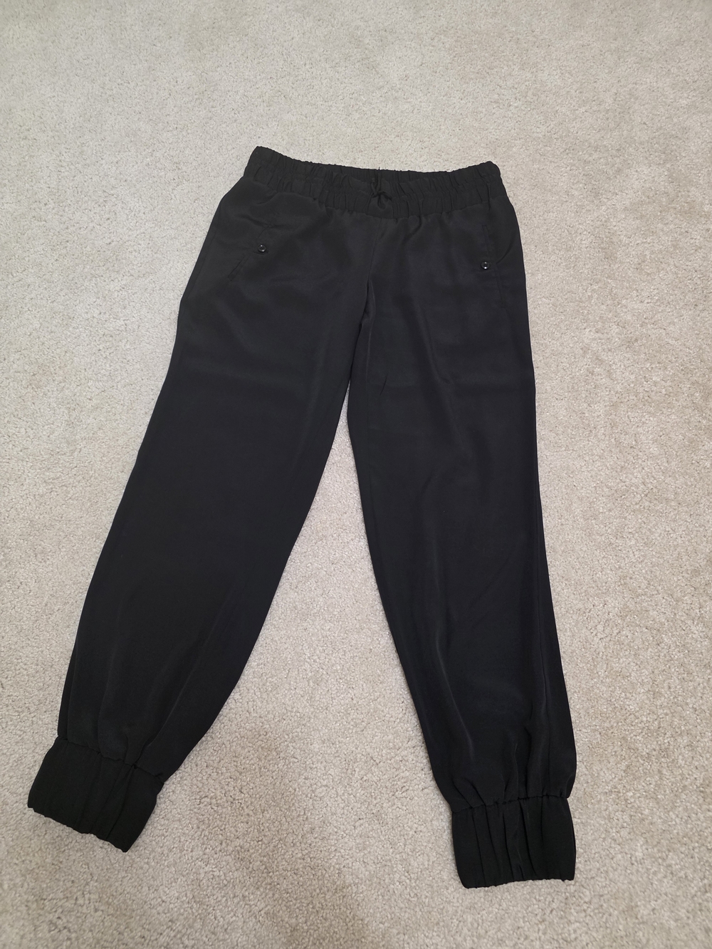 BCBGeneration Womens Black Elastic Waist Track‎ Joggers Small
